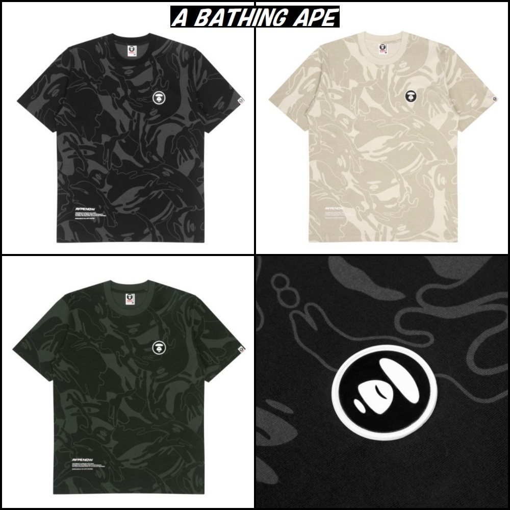 【AAPE by A BATHING APE】Moonface ロゴ パッチ カモ Tシャツ