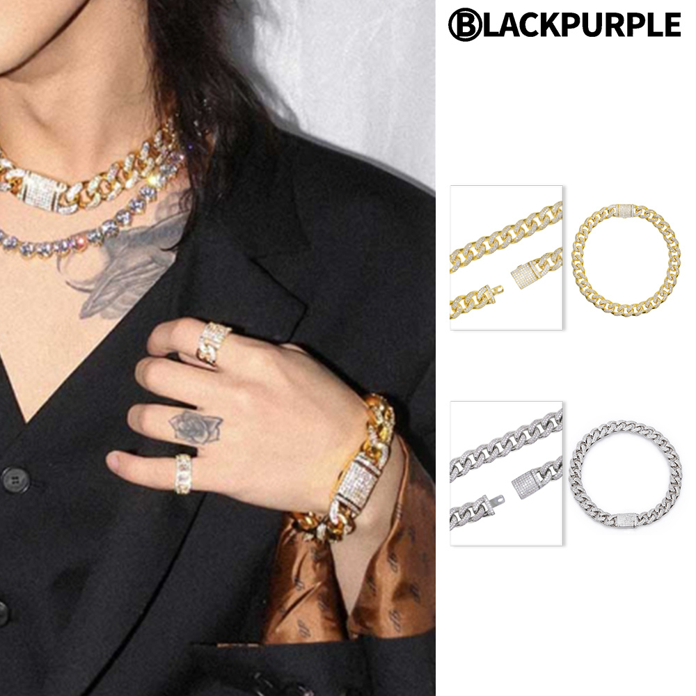 【BLACKPURPLE】[BLACKLABEL] ICE CUBAN SET 18MM Man