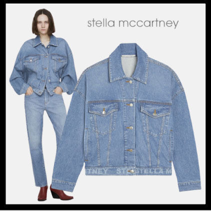 Stella McCartney More Jackets Casual Style Denim Plain Denim Jackets Oversized Logo