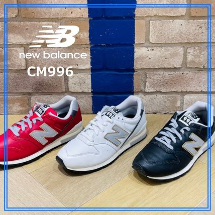 Shop New Balance 996 Unisex Street Style Plain Leather Logo