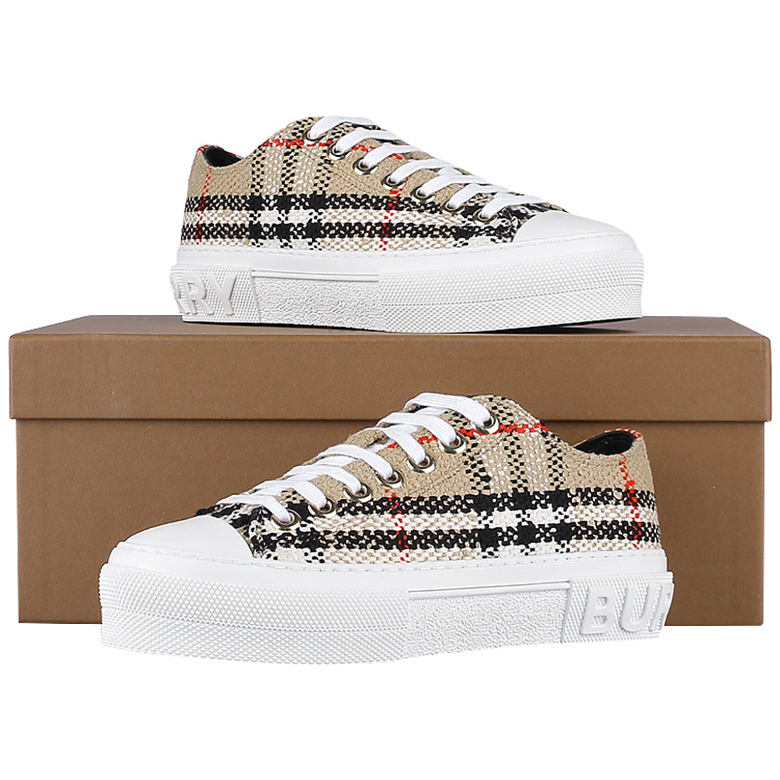 関税負担なし☆Burberryチェック ブークレ スニーカー
