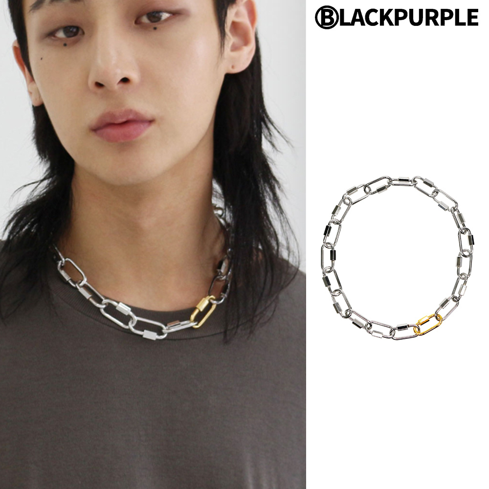【BLACKPURPLE】Big Clip Connect Necklace