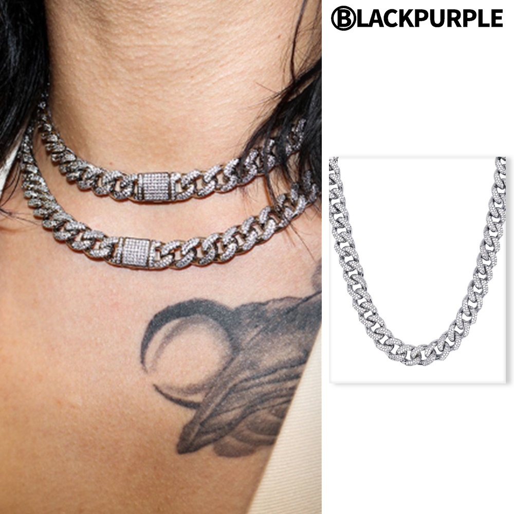 【BLACKPURPLE】[BLACK LABEL]CHAIN CHOKER NECKLACE 10mm 39cm