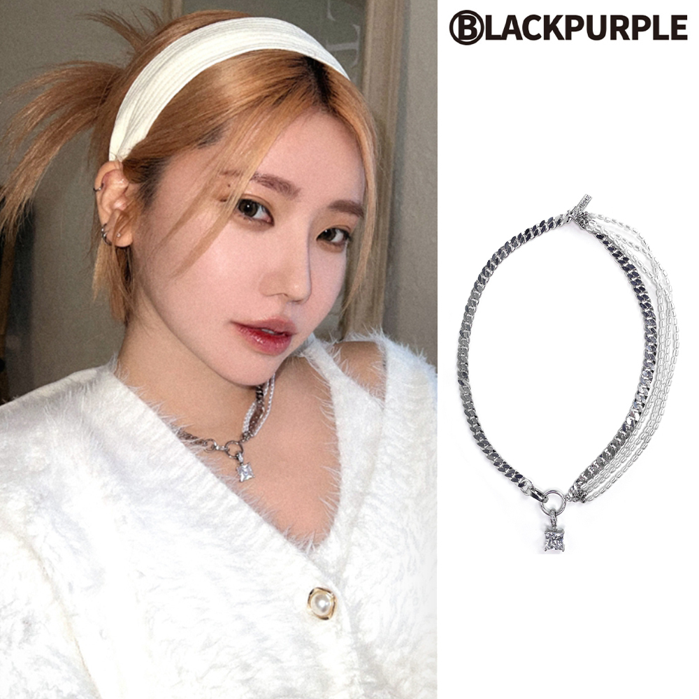 【BLACKPURPLE】Rice Grass Pearl Chain Necklace