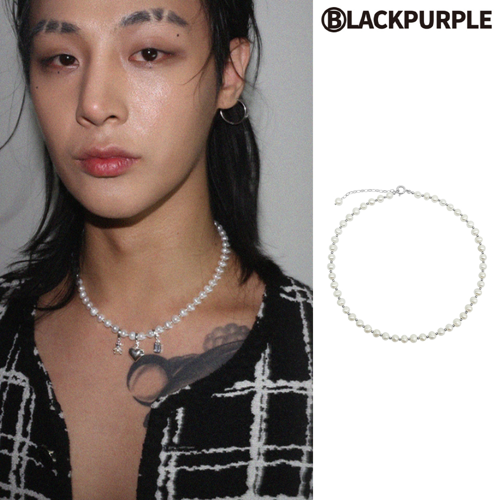 【BLACKPURPLE】[silver925] Little Ball Freshwater Pearl NC