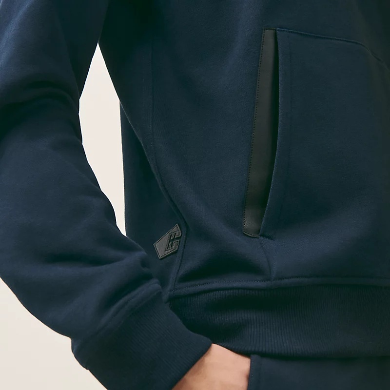 《23SS★》HERMES ラウンドネックスウェット ランH 上品