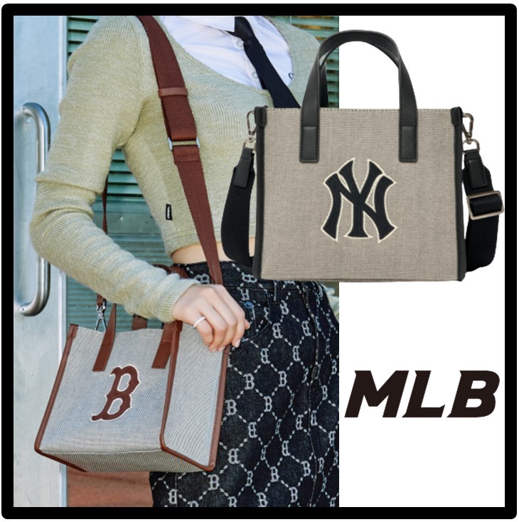 ☆送料・関税込☆MLB★Basic Big Logo Canvas Tote Bag★バッグ