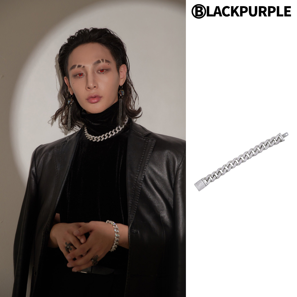 【BLACKPURPLE】BP Icebold Cuban Chain Bracelet Man 18mm
