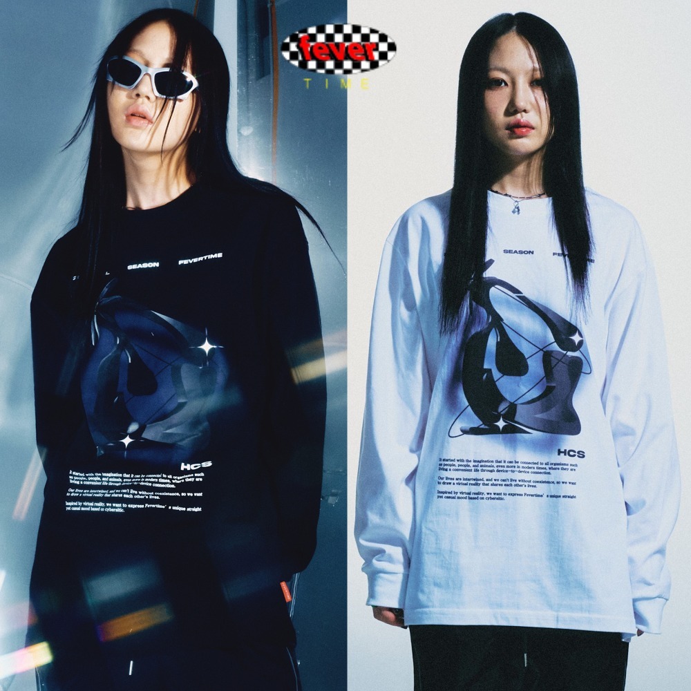 FEVERTIME★韓国★男女兼用★Space Graphic long-sleeve 2色