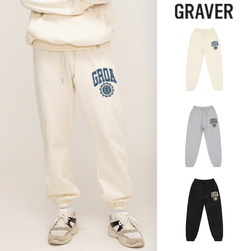 【GRAVER】23SS★ GROA Logo Classic Heart Sweat Jogger Pants