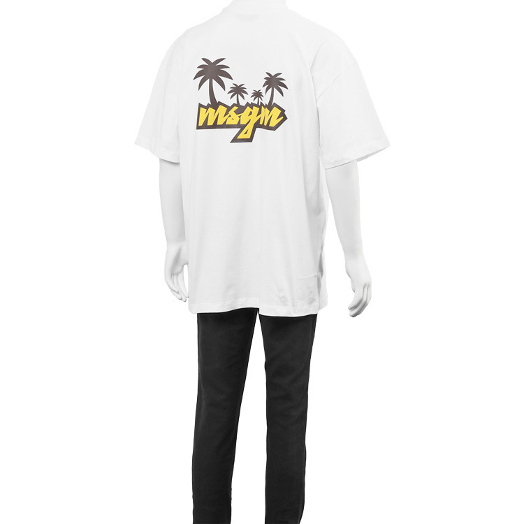 MSGM Tシャツ パームツリー バックプリント 3440MM193-237002-01