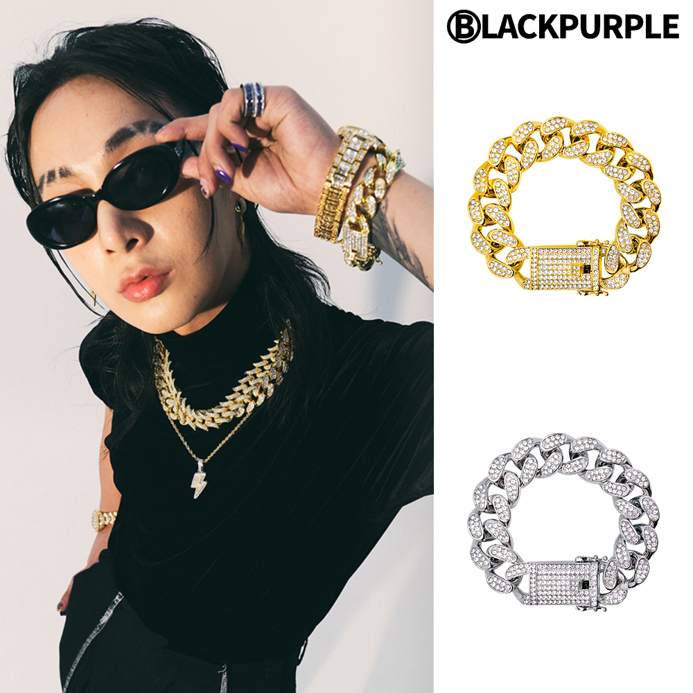 【BLACKPURPLE】Braham Cuban Chain Bracelet Woman