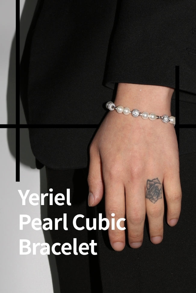 ★BLACKPURPLE★送料込み★Yeriel Pearl Ball Cubic Bracelet BLACKPURPLE】Yeriel Pearl Ball Cubic Bracelet (BLACKPURPLE
