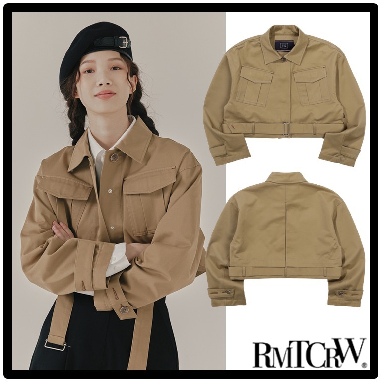 ☆関税込☆ROMANTIC CROWN★GABERDINE TRENCH CROP JACKET★