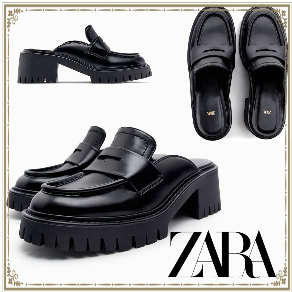 Zara トラックソールミュールローファー - ローファー