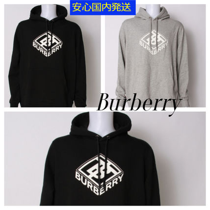 Burberry Hoodies Pullovers Unisex Sweat Long Sleeves Plain Cotton Logo Luxury