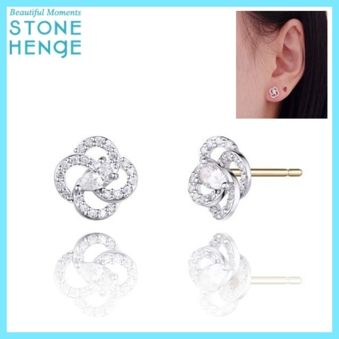 ☆STONE HENgE☆ Posy 14K ホワイトゴールド ピアス
