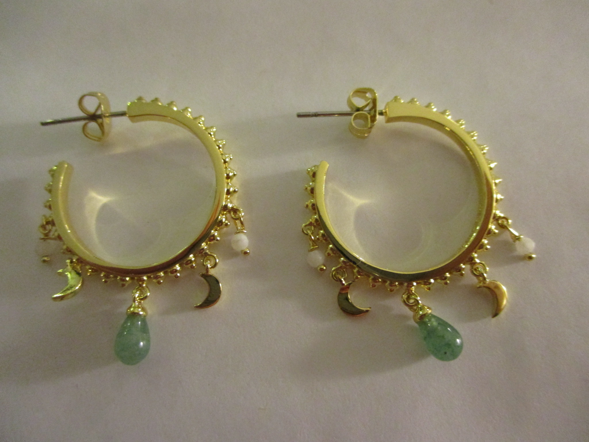 天然石コレクション HOOP SWINGS Aventurine  ゴールド