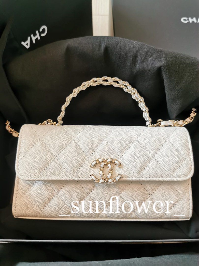シャネル 23P トップハンドルスモールバッグ ホワイト