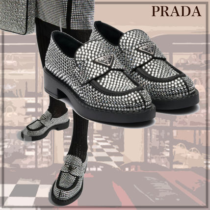 PRADA】プラダ クリスタル サテン ローファー (PRADA/ローファー