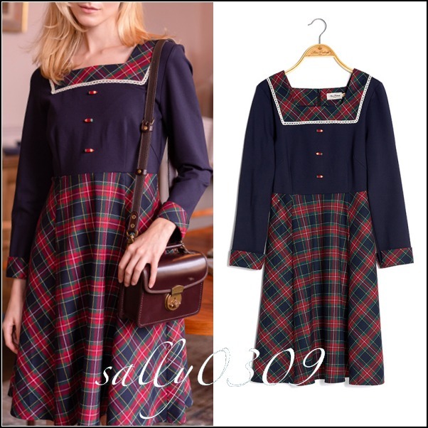 【関税・送料無料】Miss Patina★Glamis チェック柄 ワンピース