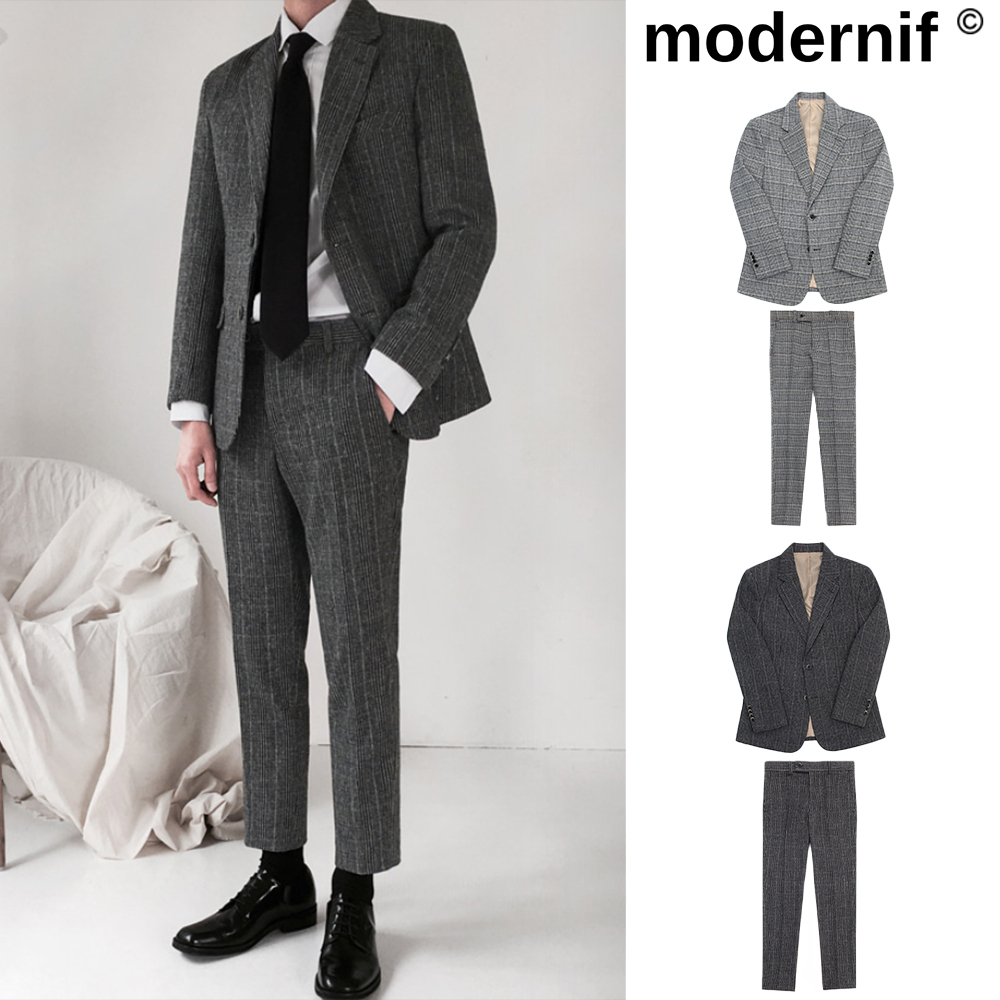 【MODERNIF】mild check suit set
