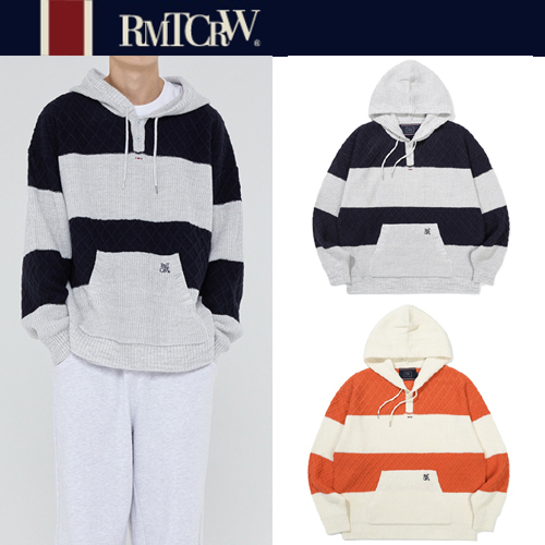 ★2023SS新作★ROMANTIC CROWN★STRIPE RIB KNIT HOODIE