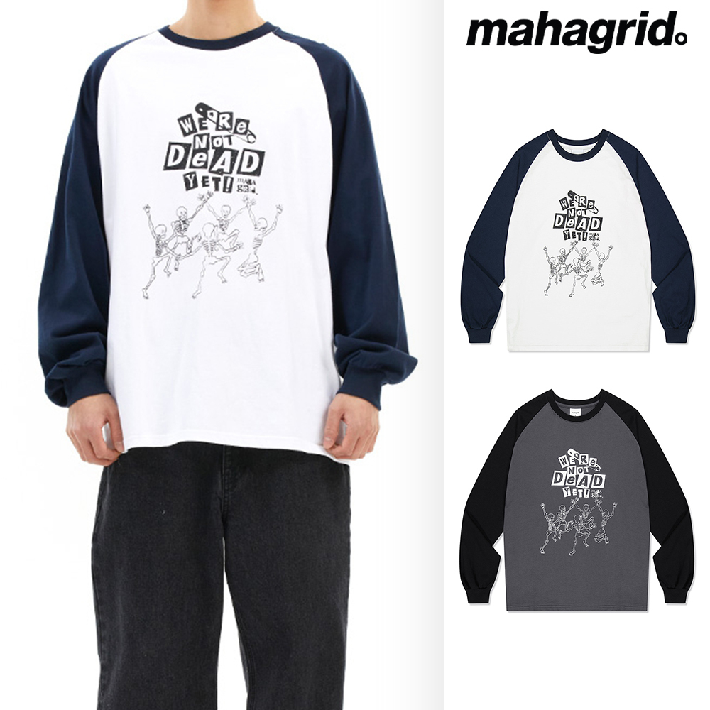 【mahagrid】23SS★ HAPPY SKELETON LS TEE