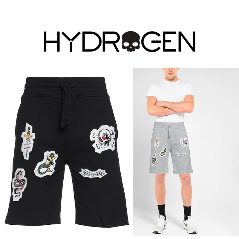 HYDROGEN◇スウェットショートパンツ/XXL/コットン/ブラック