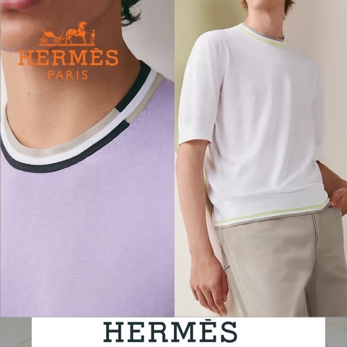 《23SS★》HERMES Tシャツ rayures & twist コットン
