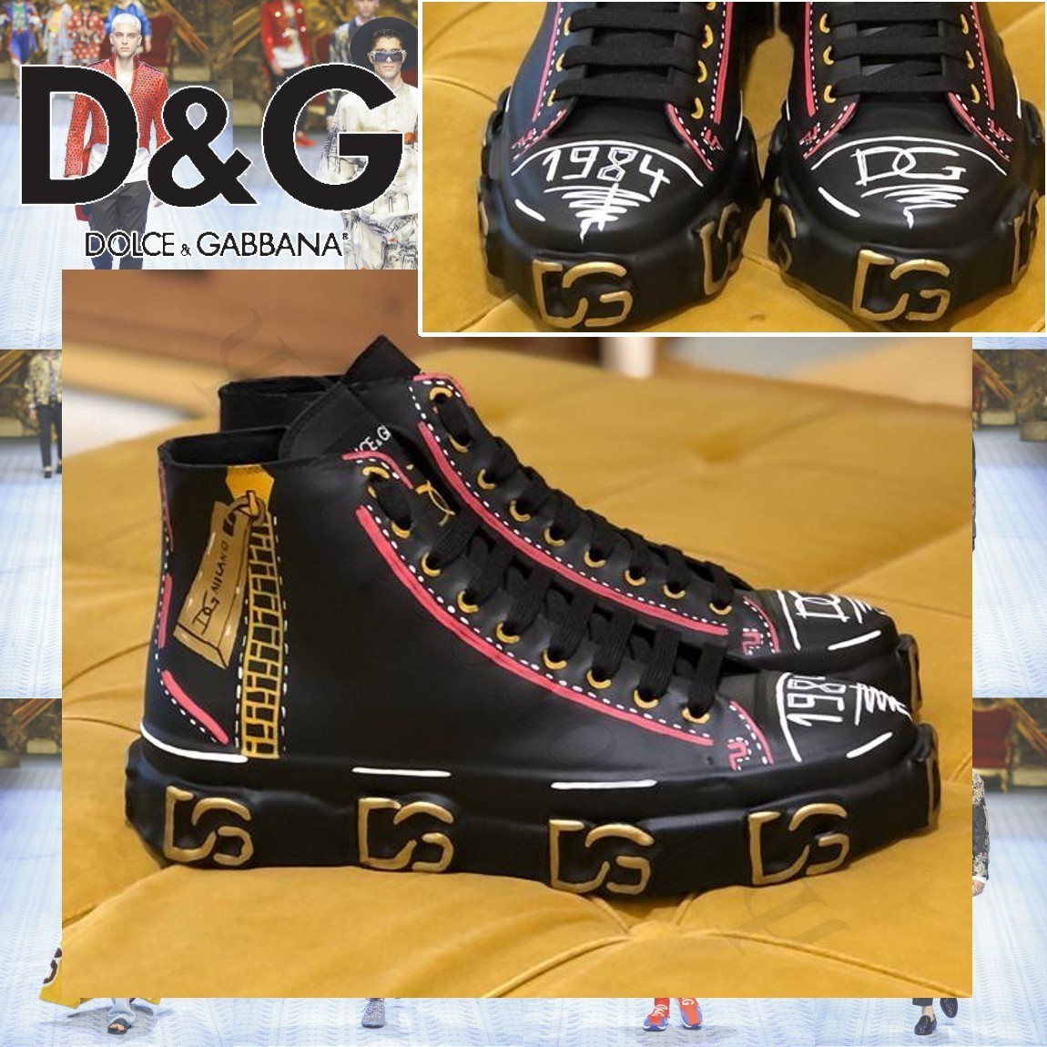 Dolce & Gabbana ポルトフィーノ ハイカットスニーカー ブラック
