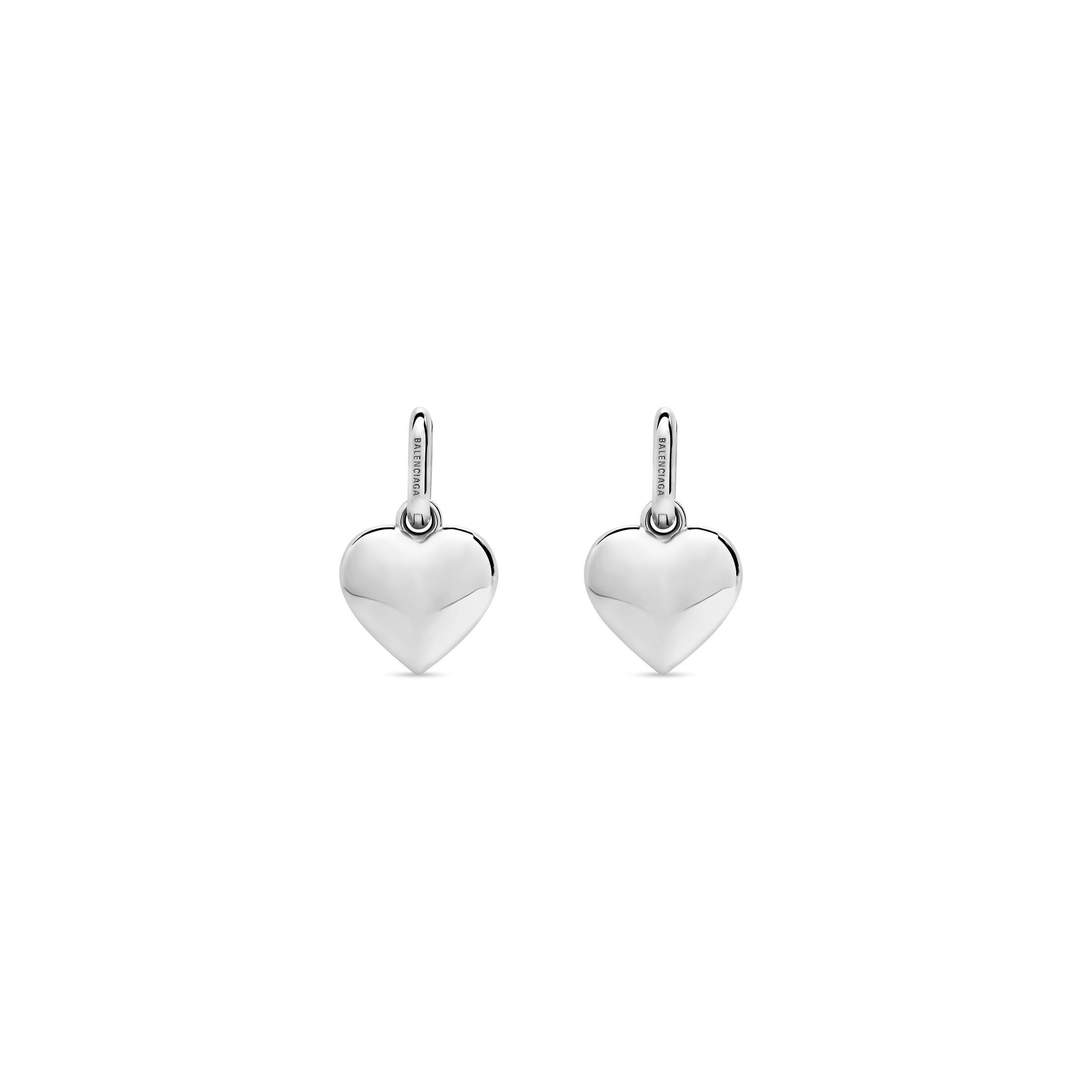 【BALENCIAGA】ハート シルバー ピアス ロゴ 送料込 送料込直営店+BALENCIAGA+ BB ICON HEART ピアス (BALENCIAGA