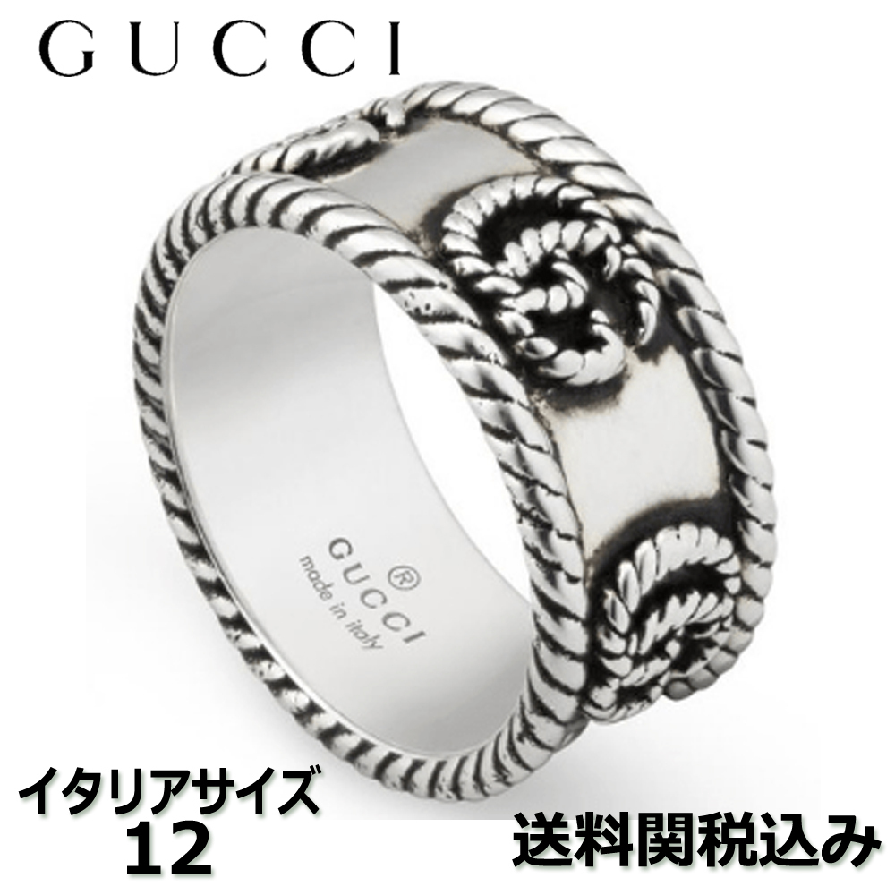 【関税送料込】 GUCCI グッチ ダブルGリング #12 627729 J8400