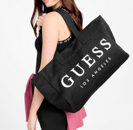 Guess ロゴ キャンバス トート ユニセックス A4対応 関税送料込