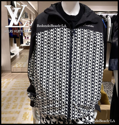 Louis Vuitton White & Black Monogram Hooded Jacket