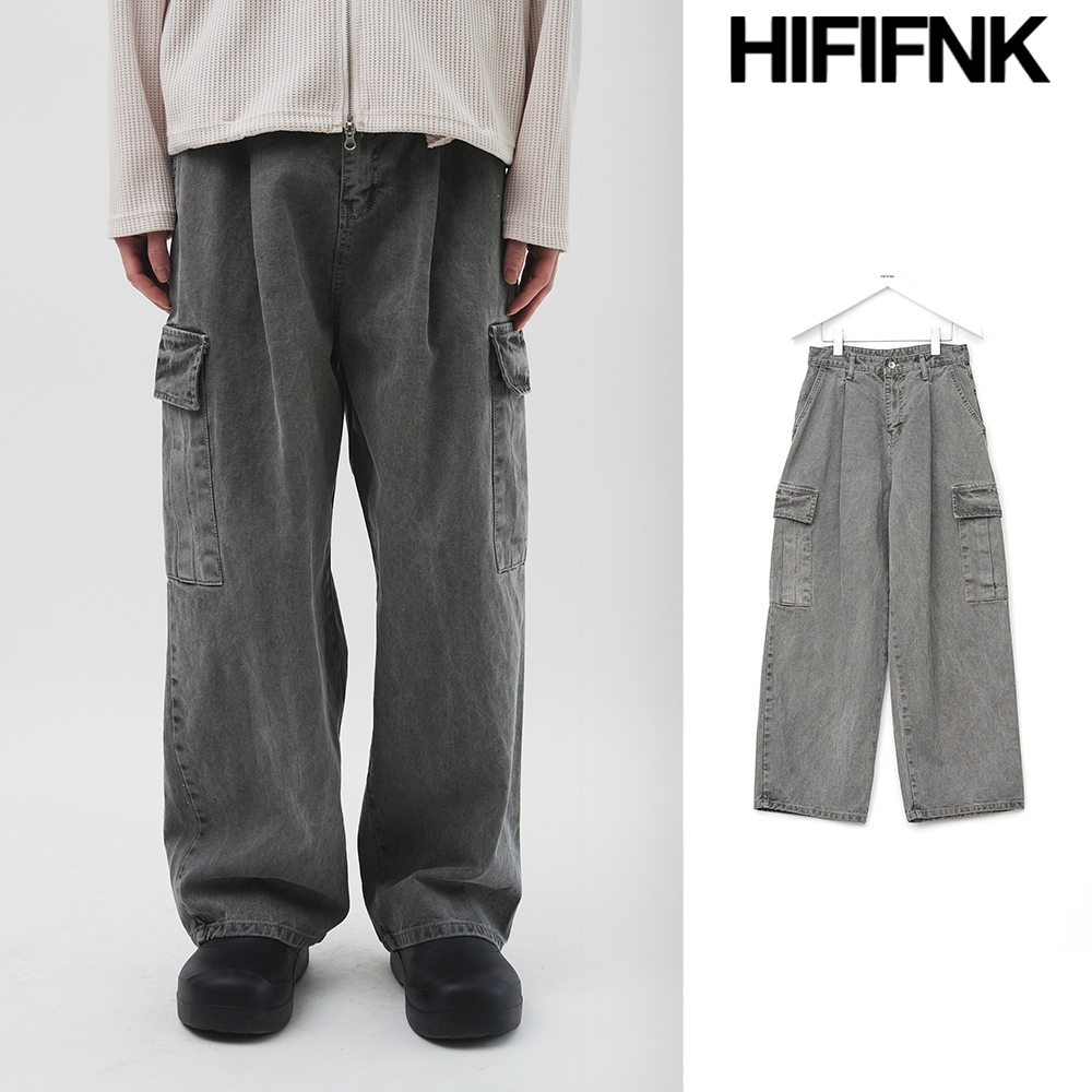 【HI FI FNK】Cement Pigment Cargo Pants