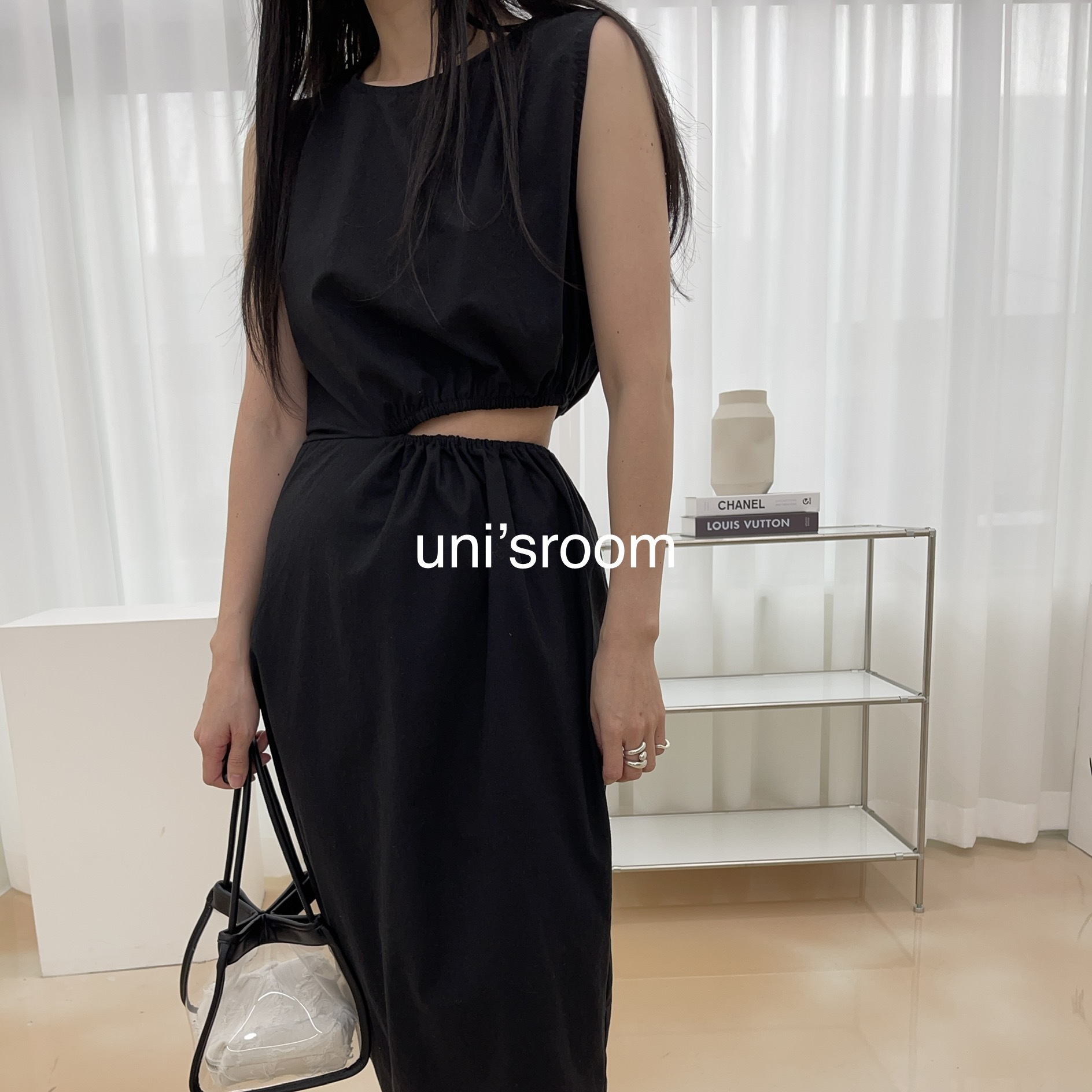 uni's room■2color ウエストスリットワンピース OP-SS23-03