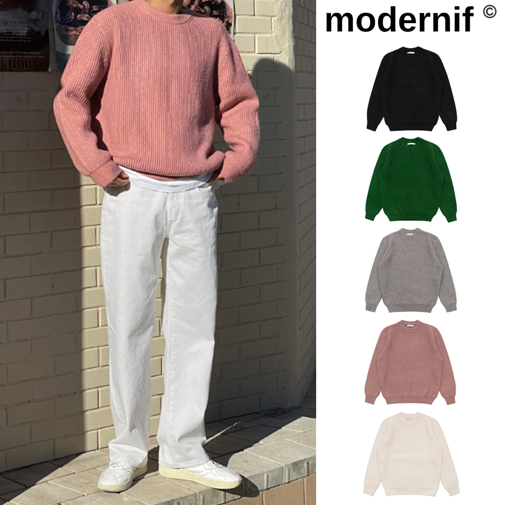 【MODERNIF】Ruffle Wool Round Knit