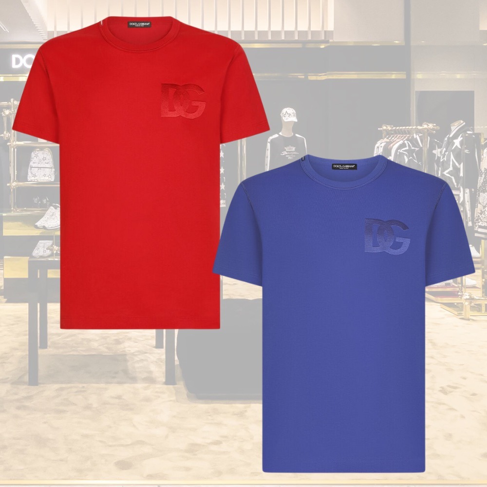 【Dolce & Gabbana】DG刺繍入り コットンTシャツ