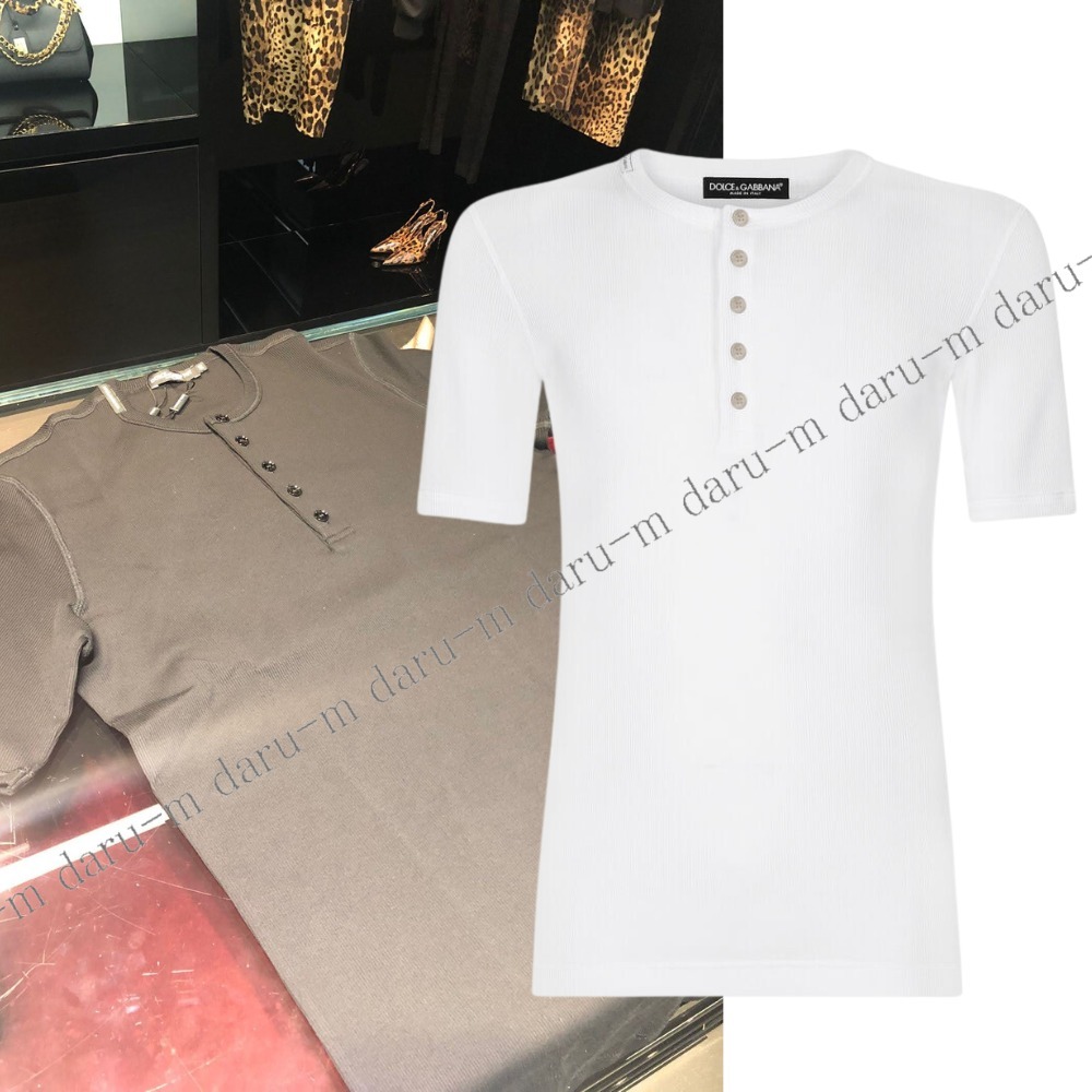 【Dolce & Gabbana】ファインリブ グランダッドネック Tシャツ