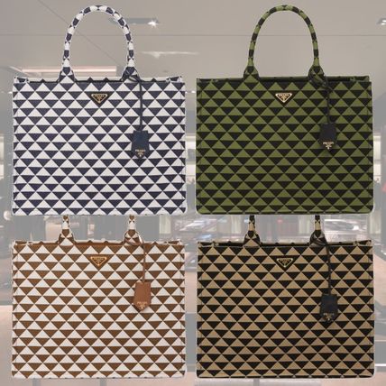 PRADA Totes Leather Logo Totes