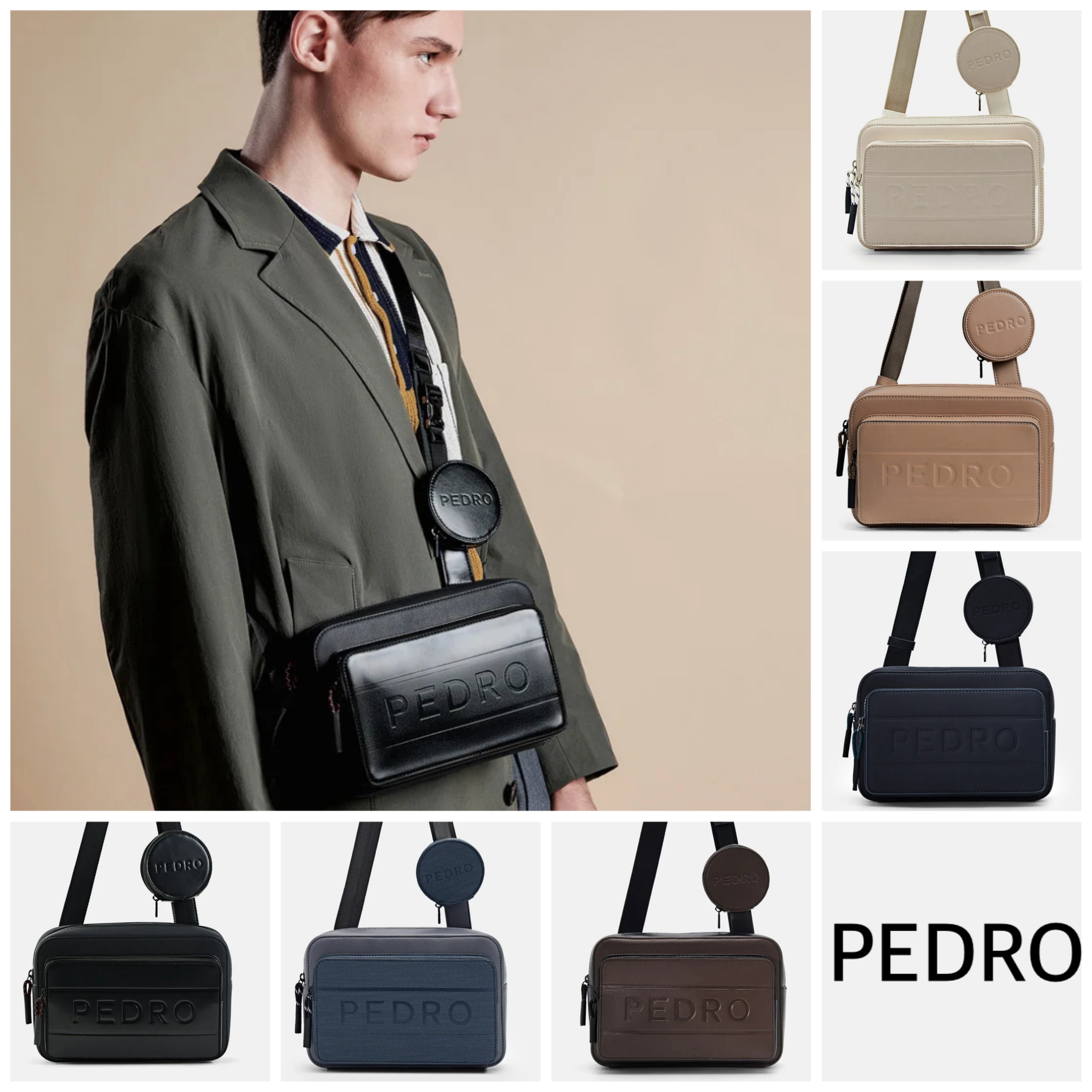 Pedro【日本未上陸】スリングバッグ☆ミニポーチ付き ロゴ