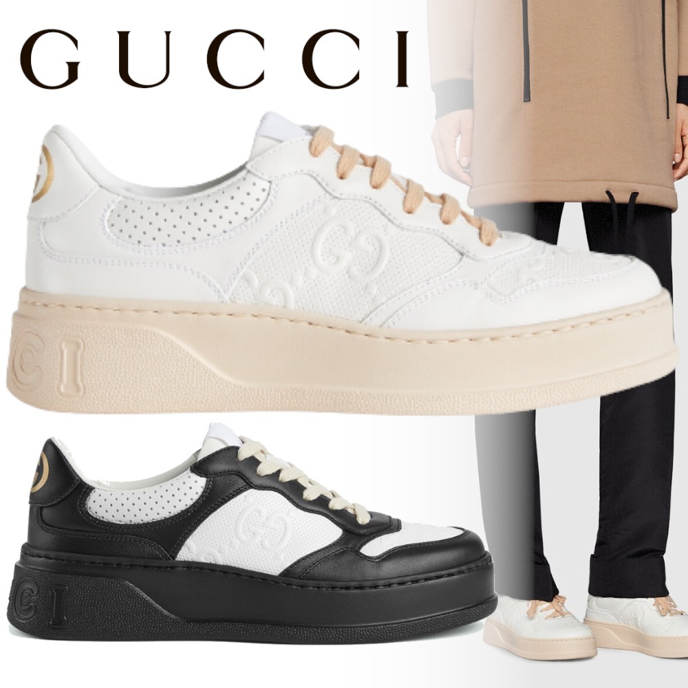 すぐ届く【GUCCI】グッチ GGエンボス ウィメンズ スニーカー (GUCCI