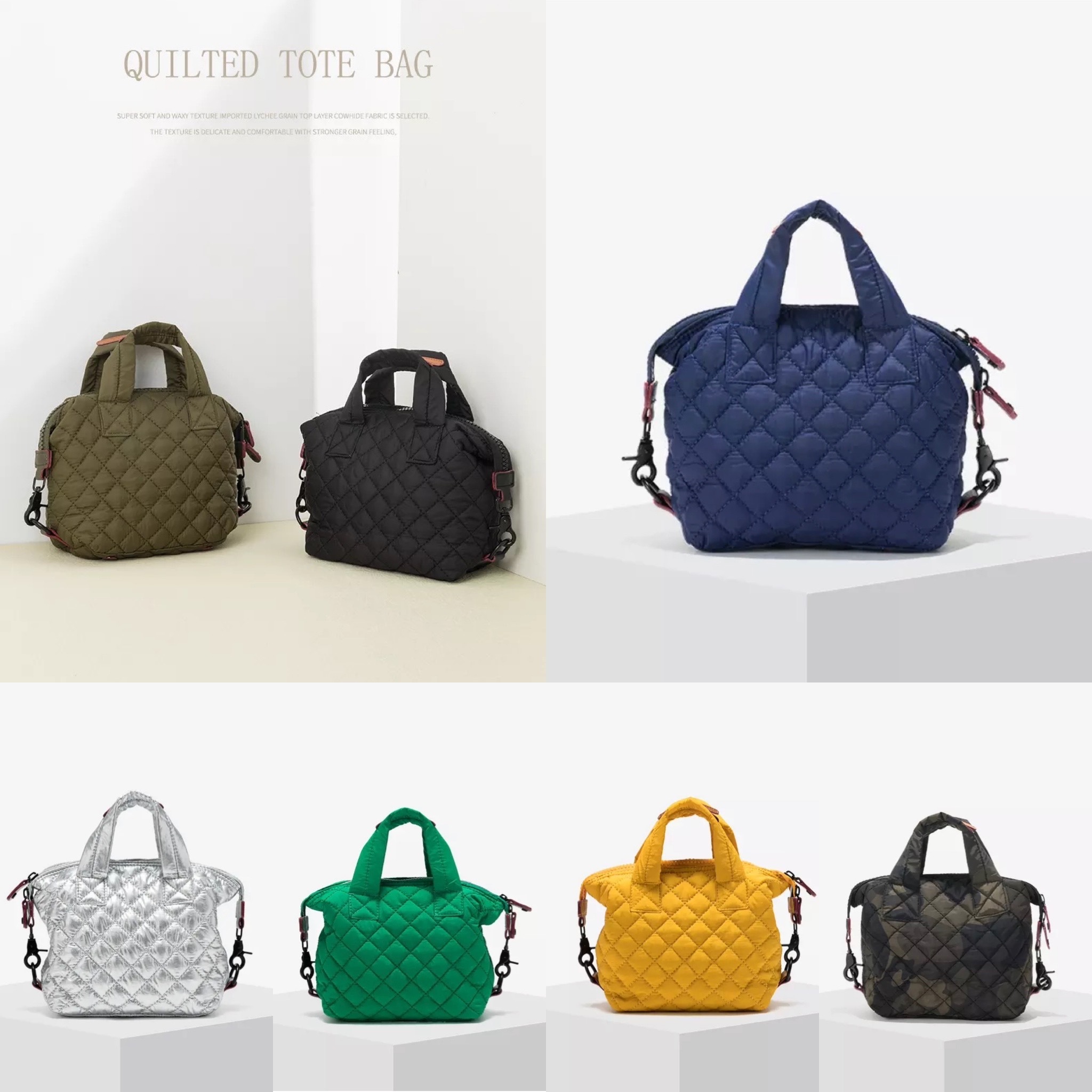 韓国デザイン ミニキルティングトートバッグ ショルダー BAG