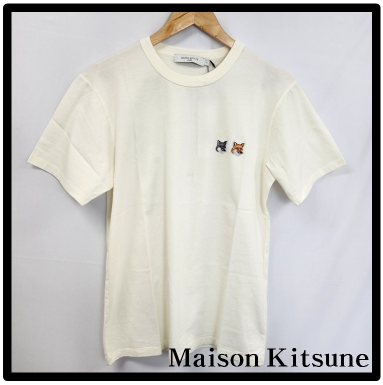 関税込★Maison Kitsune Double Fox Head Patch Classic T Latte