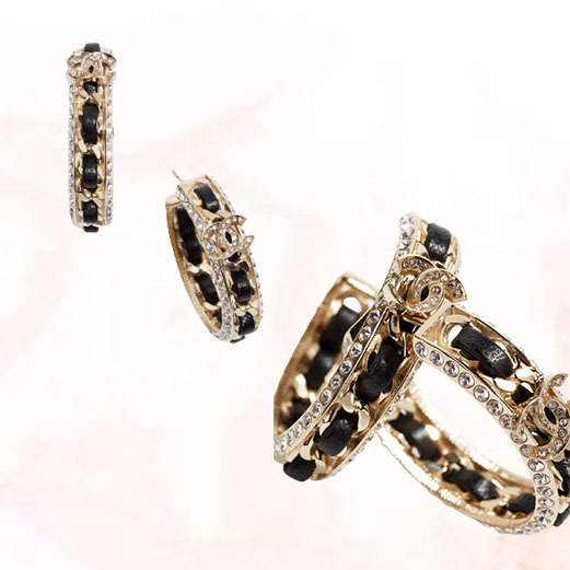 【入荷極少】CHANEL 23P ゴールドxハート フープ ピアス