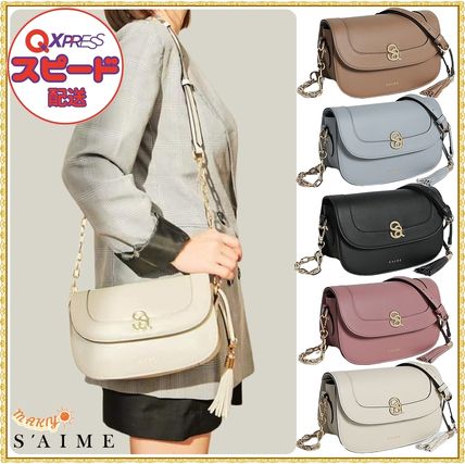 S'AIME Shoulder Bags Casual Style Faux Fur Plain Office Style Elegant Style