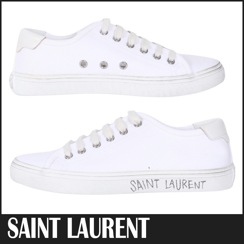 送料関税込 SAINT LAURENT マリブ スニーカー キャンバス&レザー