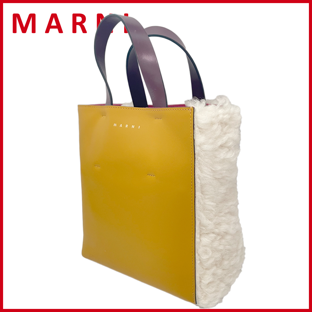 マルニ ムートン 2wayミニトートバッグ 黄色 MARNI