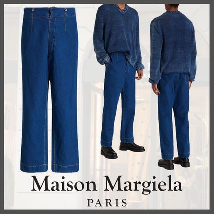 MAISON MARGIELA スラックスパンツ テーパード ネイビー スーツ
